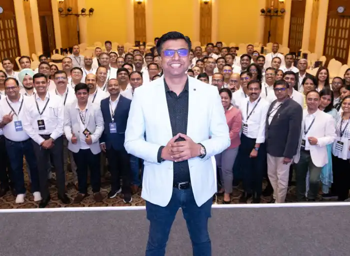 Mid-career professionals celebrating success